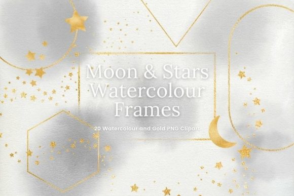 Grey Watercolour and Gold Frame Clipart: A Versatile Tool for Creative Workflows