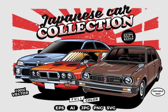 Japanese Cars Vector Collection: A Creative Resource for Designers and Enthusiasts