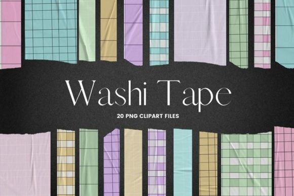 Lined Pastel Paper Washi Tape Clipart