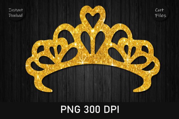 Princess Crown Gold Glitter Clipart: A Versatile Design Asset for Creatives