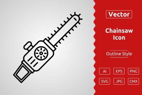 Vector Chainsaw Outline Icon: A Versatile Tool for Designers and Creators